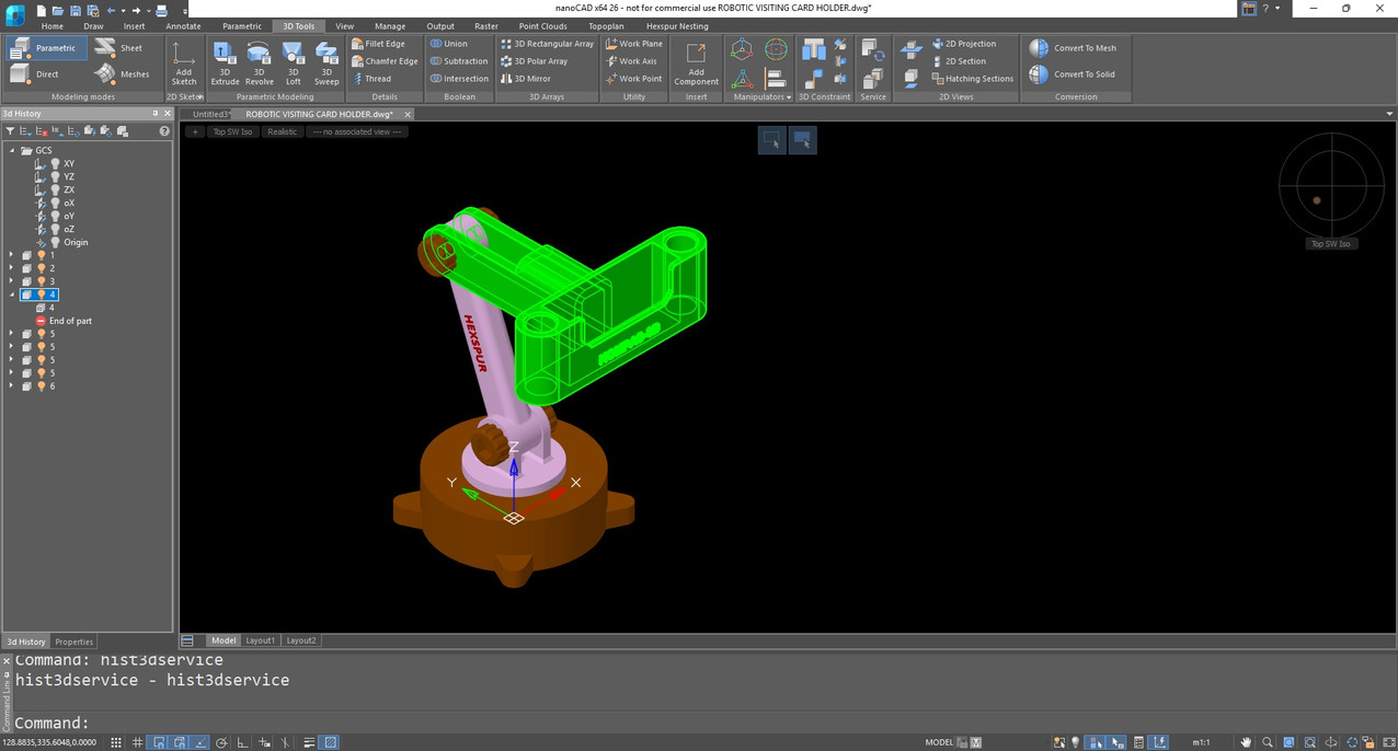 3D modeling workflow in nanoCAD