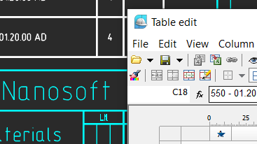 Table editor and automatic report