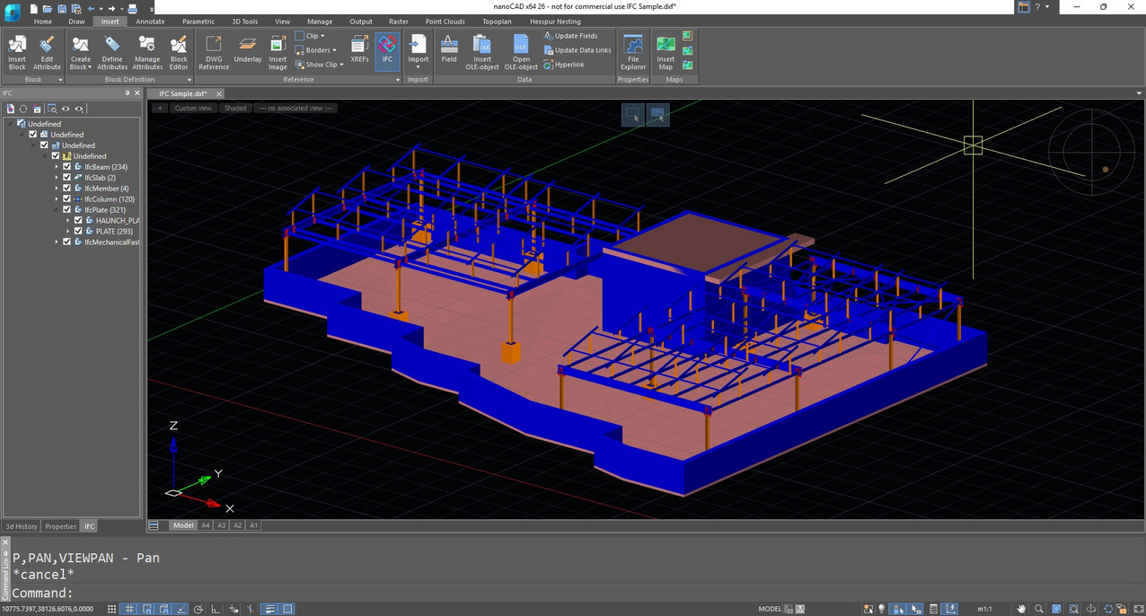 IFC model in nanoCAD