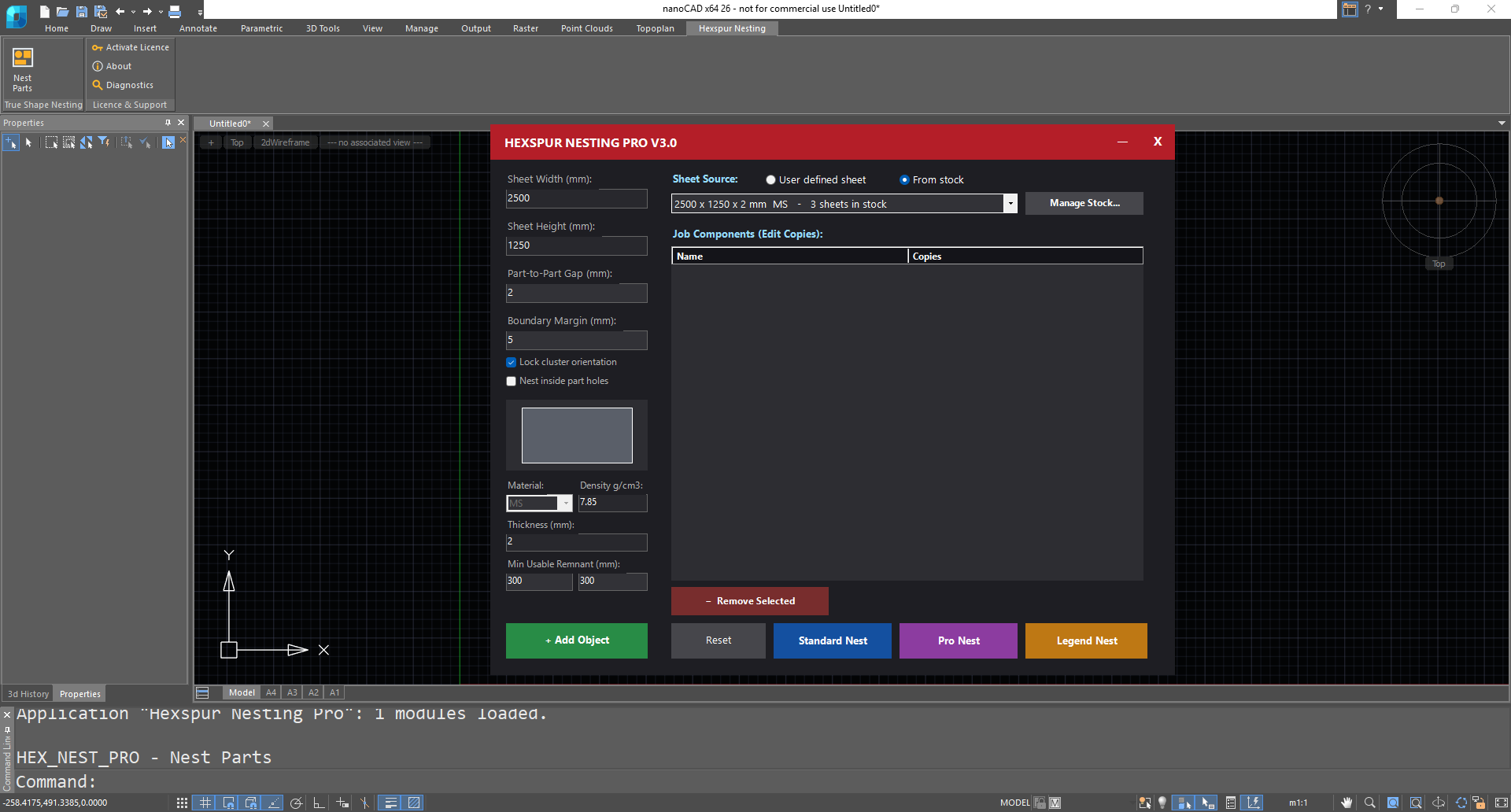 Sheet source and stock list in HEXSPUR Nesting Pro